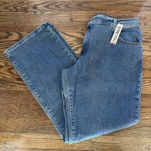 Levis 550 Vintage Relaxed Boot Cut Jeans Medium Indigo Stretch Size 16M